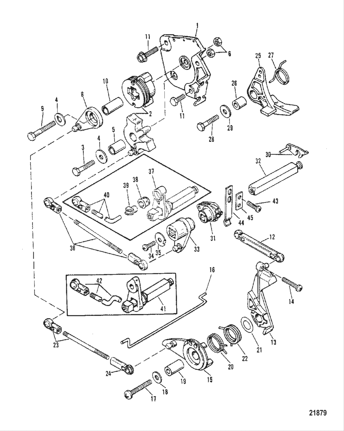 Throttle And Shift Linkage (Tiller Handle Shift Models)