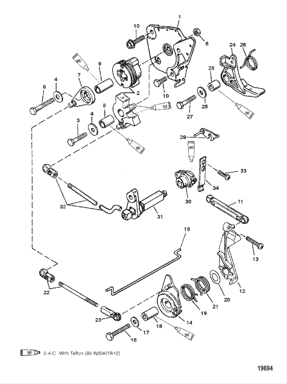 Throttle And Shift Linkage (Tiller Handle Shift)