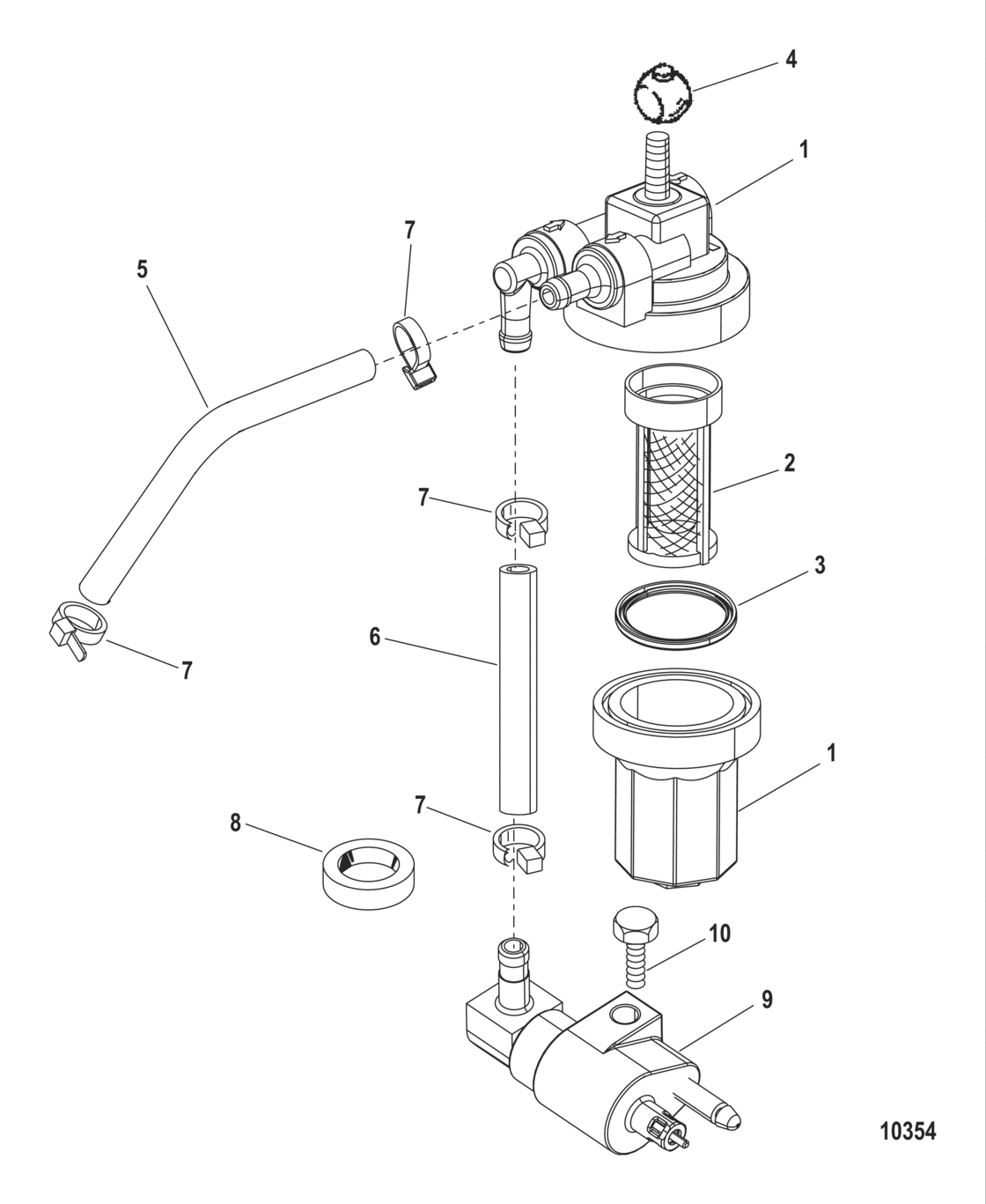 Fuel Filter Assembly (Usa-1B153168/bel-0P360021 And Up)