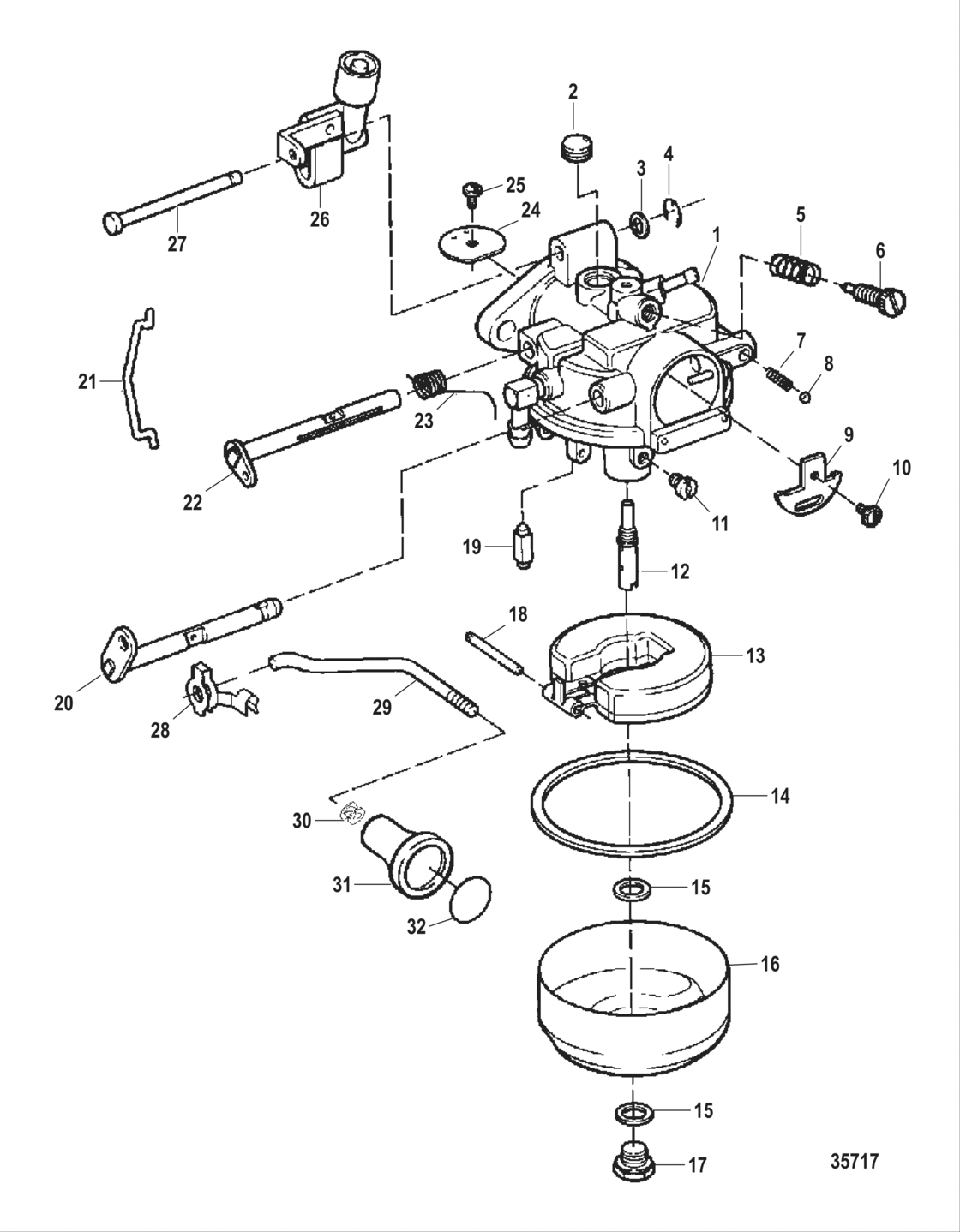 Carburetor (9.9 Hp Model) (1304-855772T)