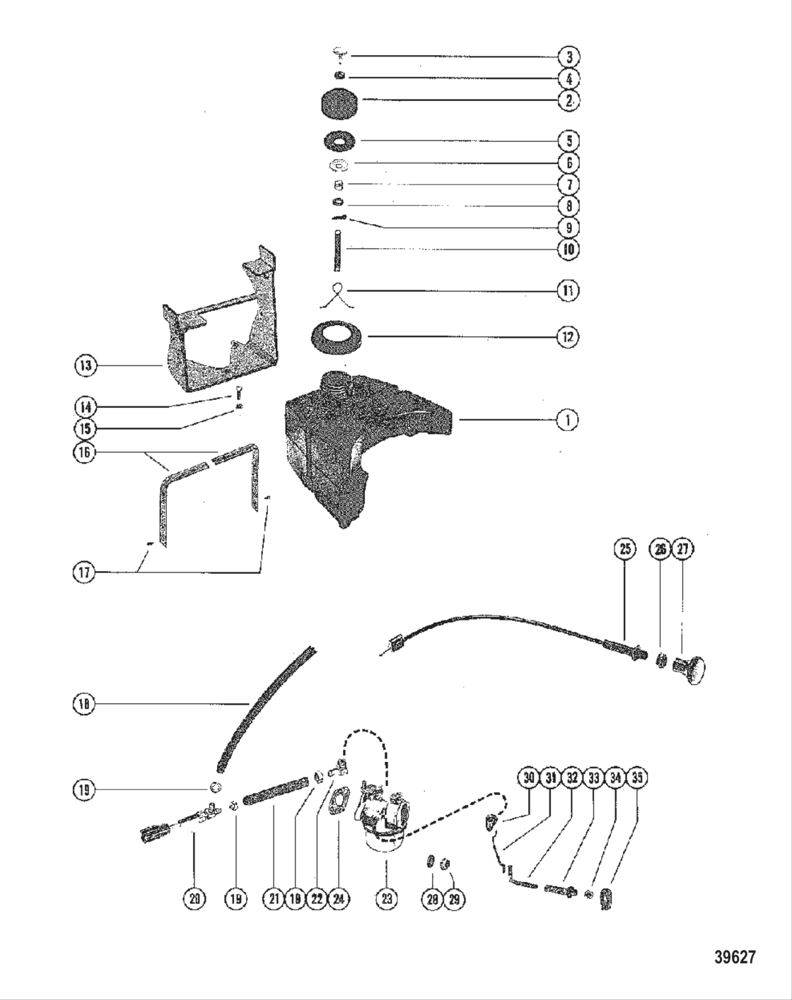 Fuel Tank, Fuel Lines And Carburetor